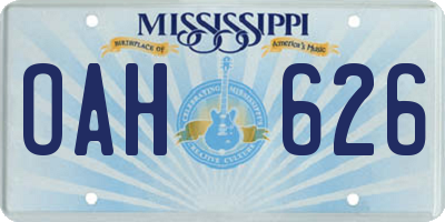 MS license plate OAH626