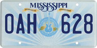MS license plate OAH628