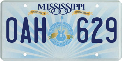 MS license plate OAH629