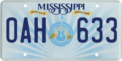 MS license plate OAH633