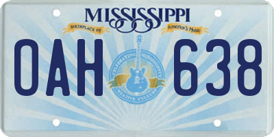 MS license plate OAH638