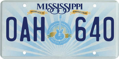 MS license plate OAH640