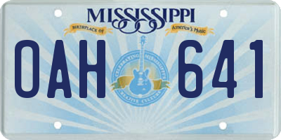 MS license plate OAH641