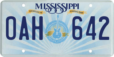 MS license plate OAH642