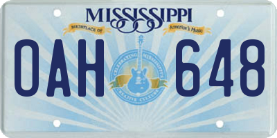 MS license plate OAH648