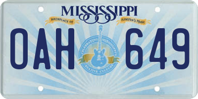 MS license plate OAH649