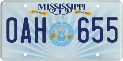 MS license plate OAH655