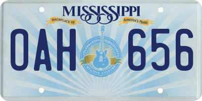 MS license plate OAH656