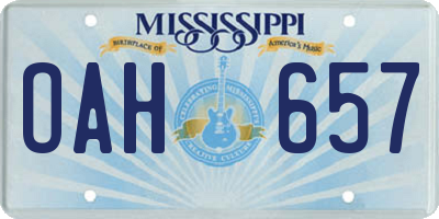 MS license plate OAH657
