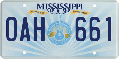 MS license plate OAH661