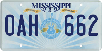 MS license plate OAH662