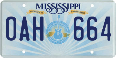 MS license plate OAH664