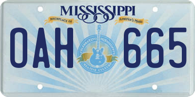 MS license plate OAH665