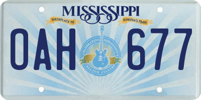 MS license plate OAH677