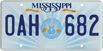 MS license plate OAH682