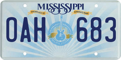 MS license plate OAH683