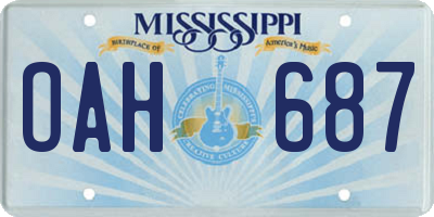 MS license plate OAH687
