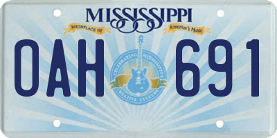 MS license plate OAH691