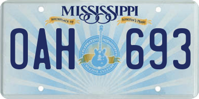 MS license plate OAH693