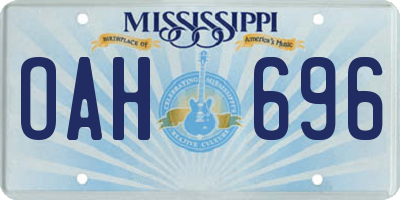 MS license plate OAH696