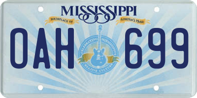 MS license plate OAH699