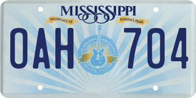MS license plate OAH704