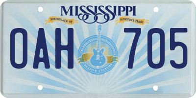 MS license plate OAH705