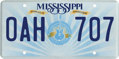 MS license plate OAH707
