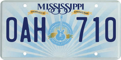 MS license plate OAH710