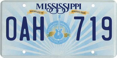 MS license plate OAH719