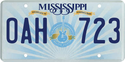 MS license plate OAH723