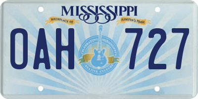 MS license plate OAH727