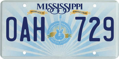 MS license plate OAH729