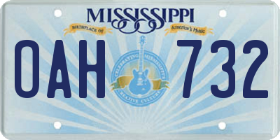 MS license plate OAH732
