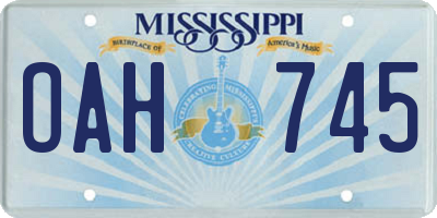 MS license plate OAH745