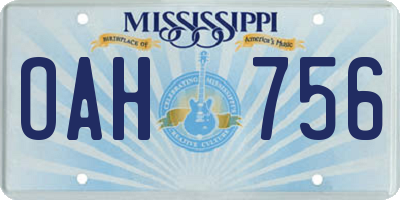 MS license plate OAH756