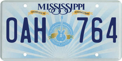 MS license plate OAH764