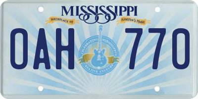 MS license plate OAH770