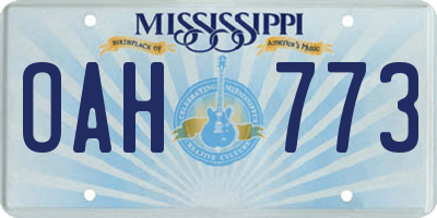 MS license plate OAH773