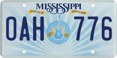 MS license plate OAH776