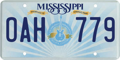 MS license plate OAH779