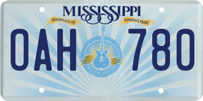 MS license plate OAH780