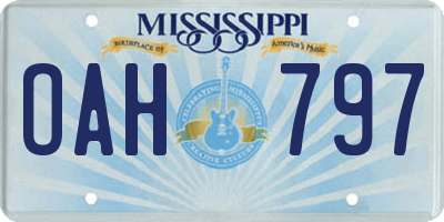 MS license plate OAH797