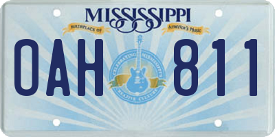 MS license plate OAH811