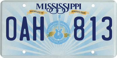 MS license plate OAH813