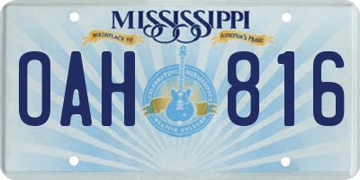 MS license plate OAH816