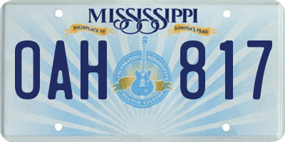 MS license plate OAH817