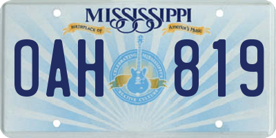 MS license plate OAH819