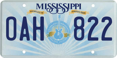 MS license plate OAH822