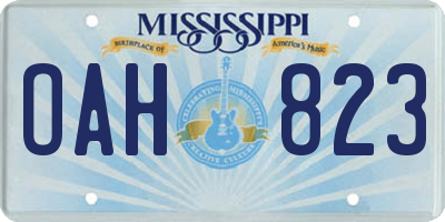 MS license plate OAH823